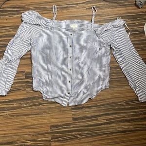 Navy/White Blouse Love Fire